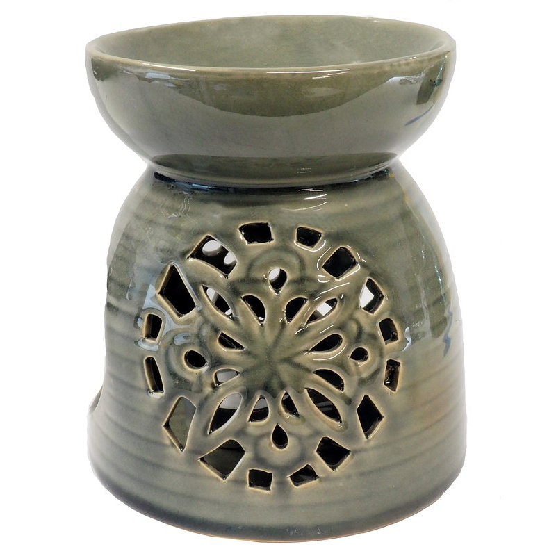 Oil burner gray with ornament