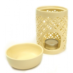 Oil burner Flower of Life (crème colored)