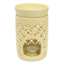 Oil burner Flower of Life (crème colored)