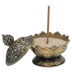 Incense burner Lotus bronze colored (6.9cm)