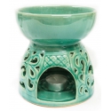 Oil burner turquoise with ornament