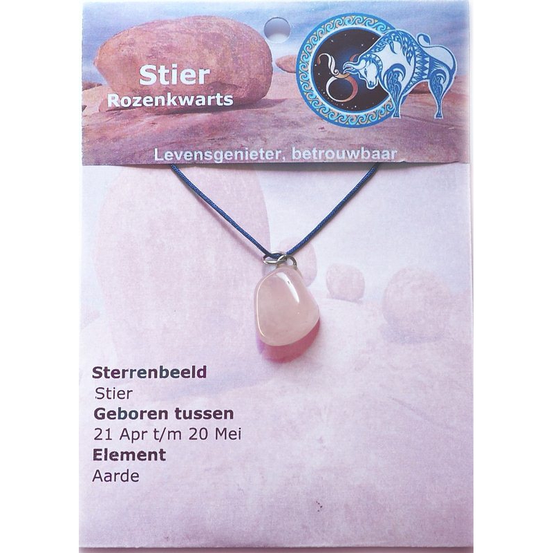 Sterrenbeeld hanger Stier (Rozenkwarts)