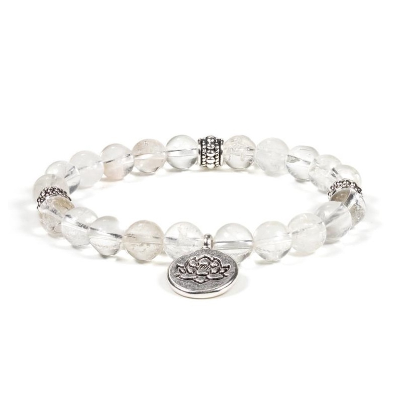 Bracelet Lotus en cristal de roche